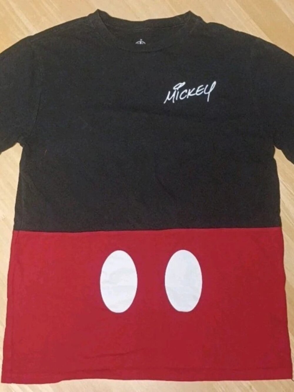 Disney Parks Mickey Mouse Youth T-Shirt Small Black Red SS CREW graphic  K2a